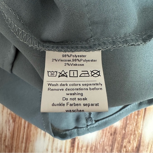 Grace Karin Blue Lace Ruffle Crewneck Blouse Size L - Picture 12 of 12